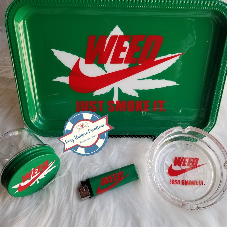 Nike Weed Just Smoke It Rolling Tray Set for men for women | Etsy