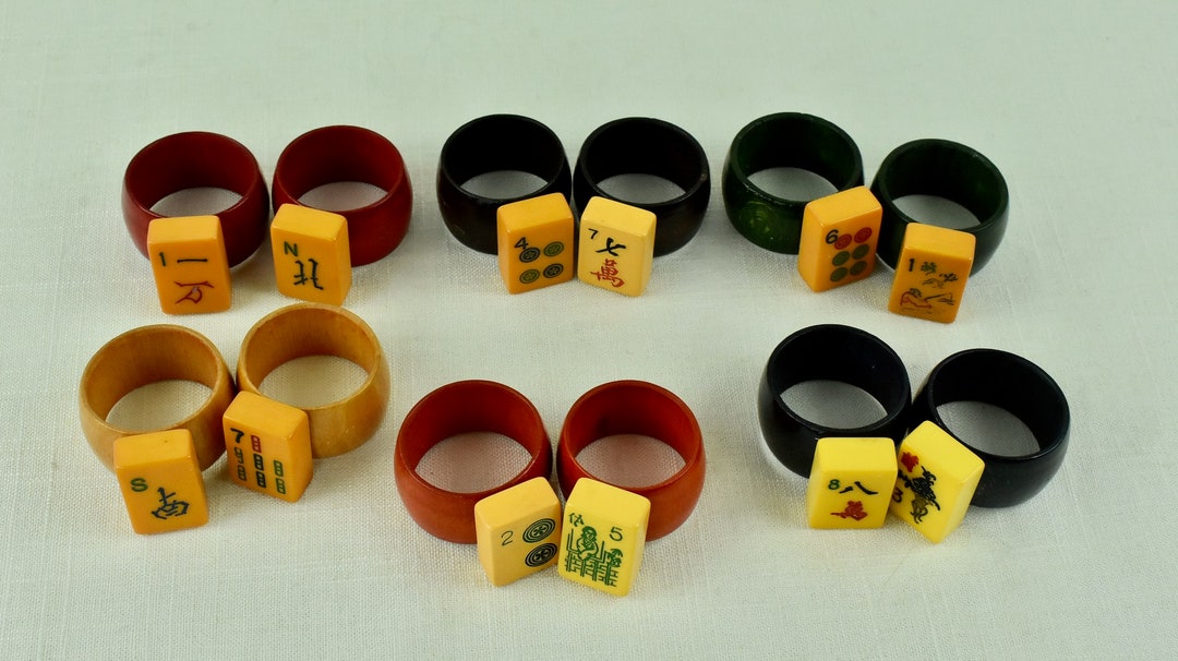 Bakelite Mahjong Tile Collection. Repurposed Napkin Rings Etsy