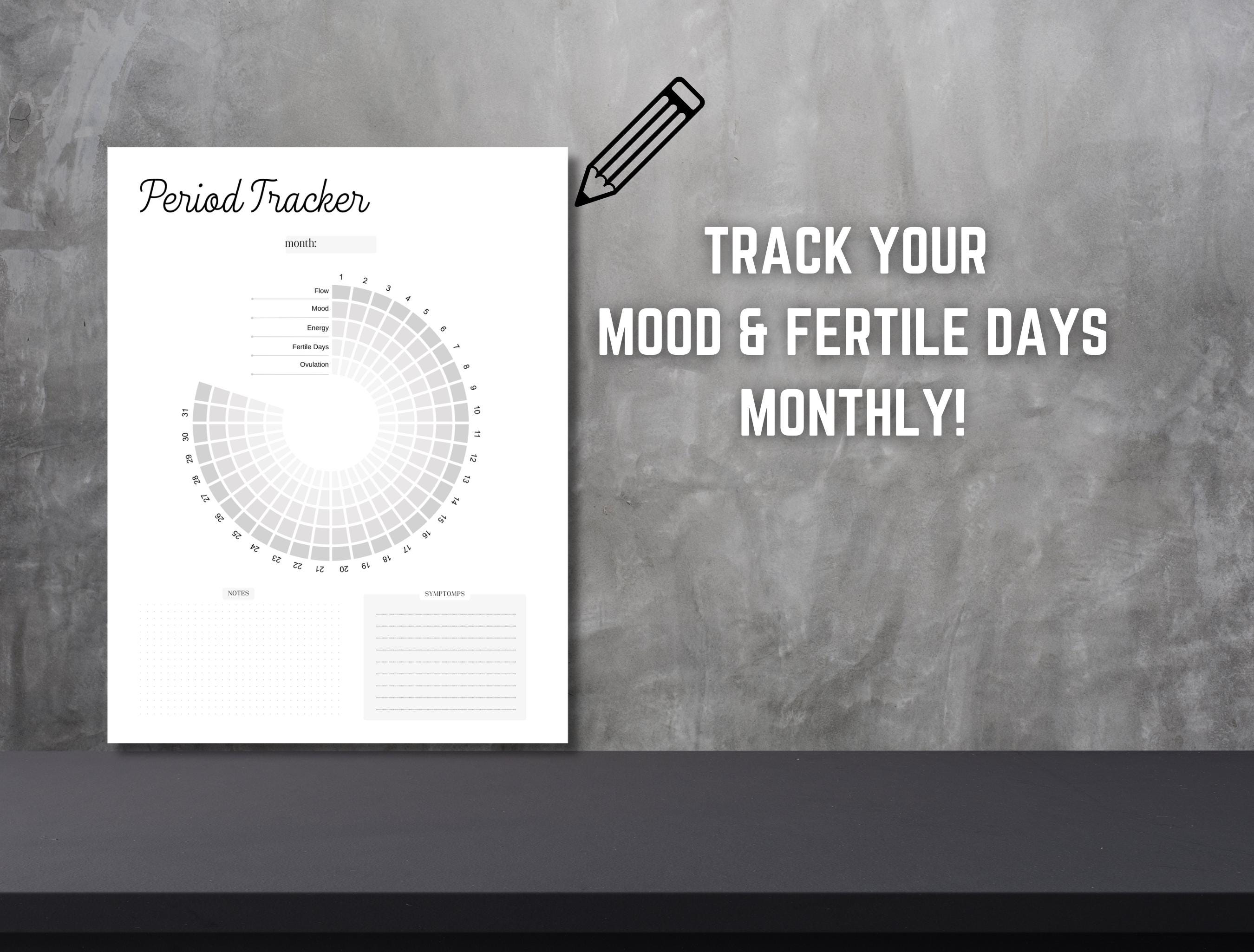 Period Tracker, PRINTABLE Journal Page, Planner Page, Ovulation Tracker ...