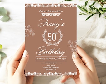 Modèle d'invitation 50e anniversaire Cielito Lindo, toile, invitation mexicaine Talavera à thème fiesta, invitation Papel Picado, mexicain en terre cuite