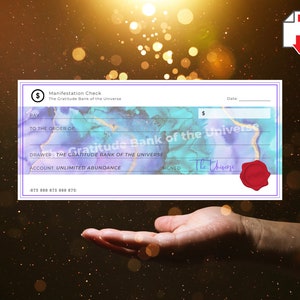 Attract Money Abundance Checks, Money Manifestation Printable, Law of Abundance, Blank Cheque, Money Magnet, Be Prosperous