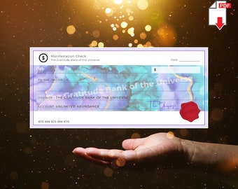 Attract Money Abundance Checks, Money Manifestation Printable, Law of Abundance, Blank Cheque, Money Magnet, Be Prosperous