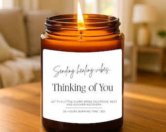 Get Well Soon Candle | Sending Healing Vibes Gift | Thinking of You Candle | Emotional Support Gift for Her