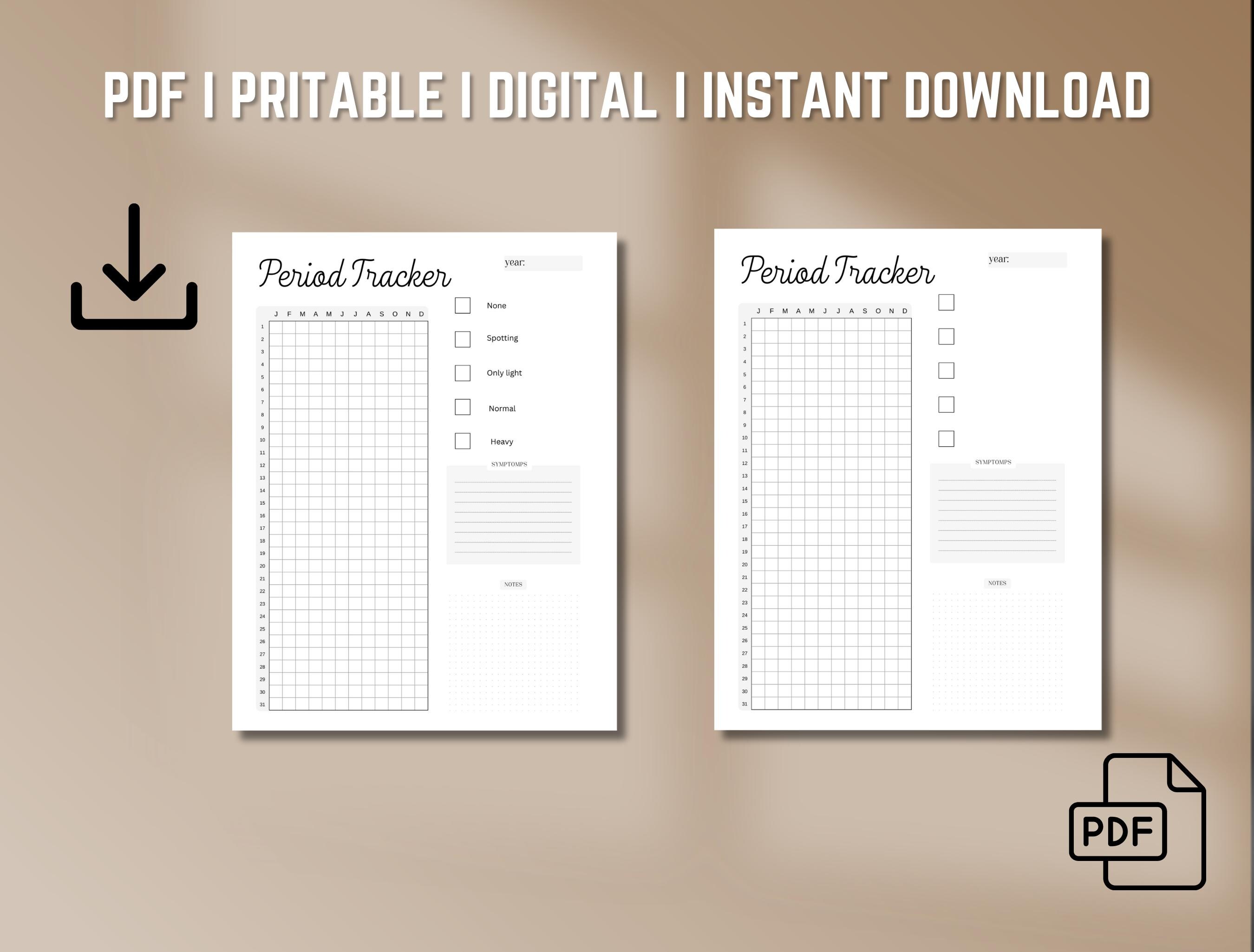 Period Tracker, PRINTABLE Journal Page, Planner Page, Ovulation Tracker ...