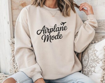 Airplane Mode Sweatshirt, Airplane Shirt, Travel Sweater, Gift for Traveler, Airplane Mode, Travel Shirt, Vacay Mode Crewneck, Pilot Shirt