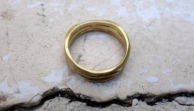Unisex Wedding Band Solid Gold Matte Finish Wedding Ring - Etsy