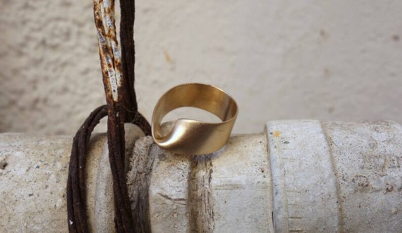 Women heavy gold wedding ring Unique Solid Gold Wedding Ring Wide wedding ring