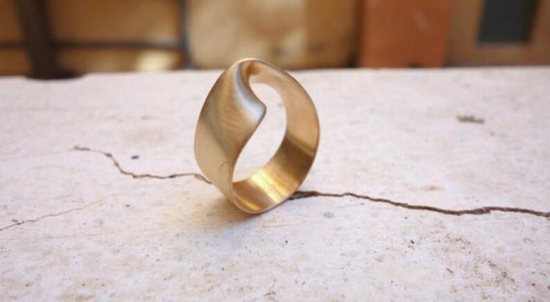Women heavy gold wedding ring Unique Solid Gold Wedding Ring Wide wedding ring
