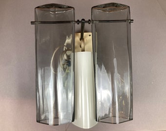Wandlampe Glasröhren 60er Mid Century Vintage Rauchglas Lampe