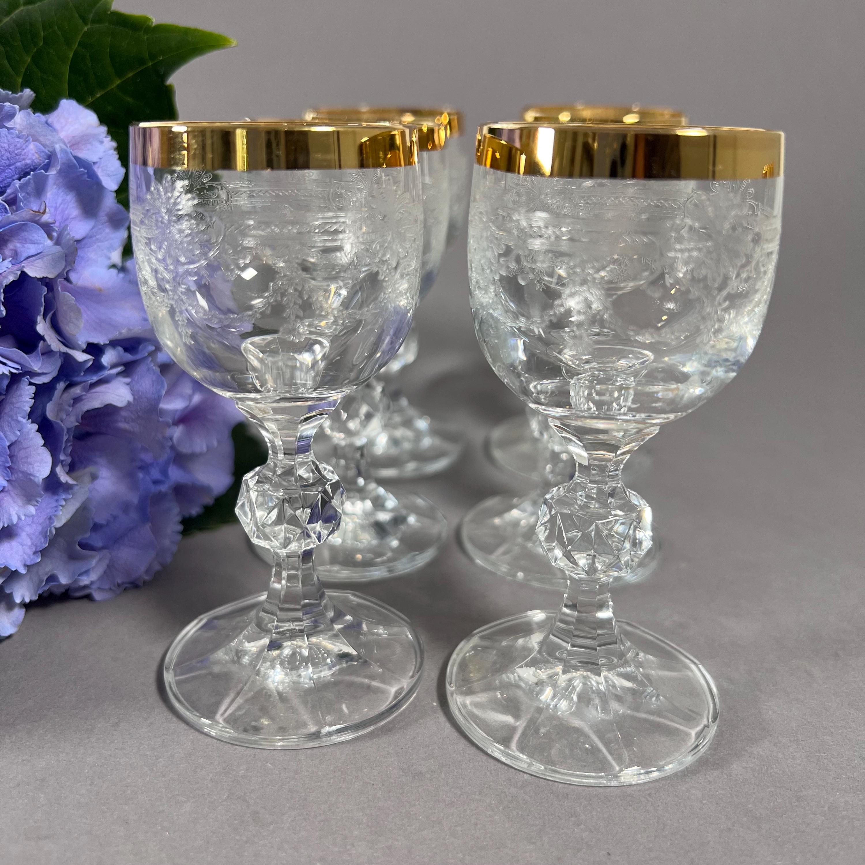 Gold rim bohemia glass - Etsy 日本