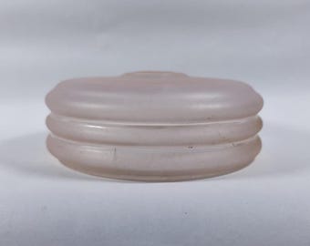Vintage Art Deco/Bauhaus lamp glass – Opal glass, frosted pink – Ribbed design – Replacement glass for ceiling light