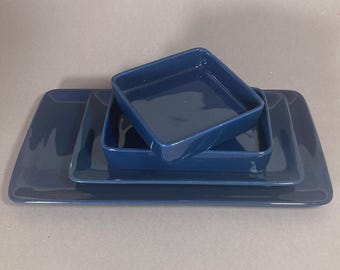 Melitta bowls plates cake plates plates blue vintage 60s cobalt