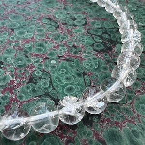 Vintage rock crystal pearl necklace transparent gemstone balls necklace quartz crystal necklace
