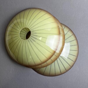 3 x Set Lampenschirme Glas Schalen Ersatzglas vintage antik 50er 30er Streifen für Deckenlampe