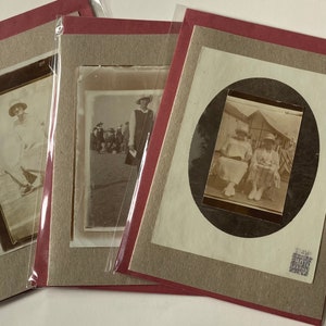 Tarjeta de felicitación, vintage Hat Ladies, retratos, años 20, 30, foto original, antigüedad, arte, collage, técnica mixta, postal antigua, fotografía