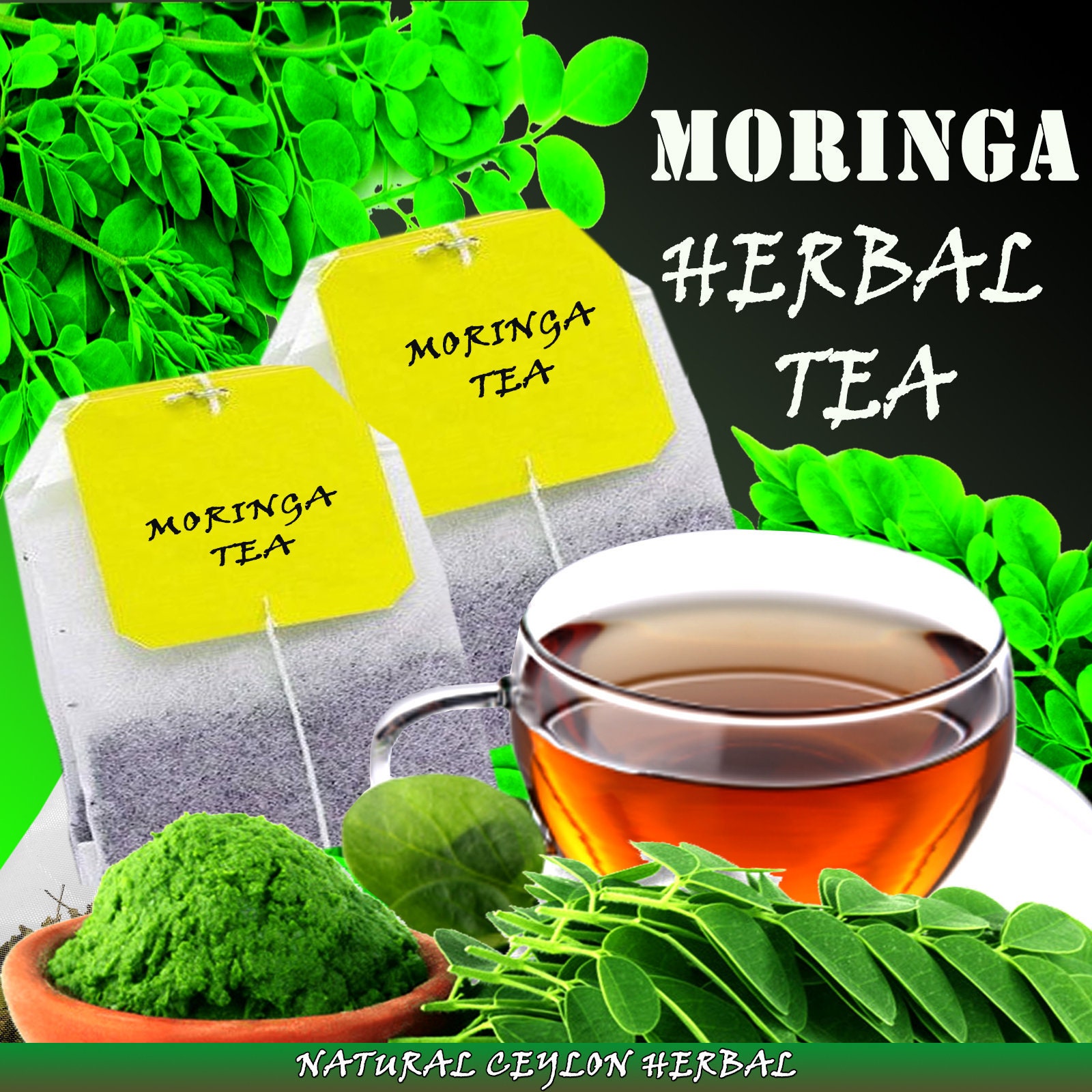 Moringa Tea Pure Natural Herbal Moringa Oleifera Tea Bags Etsy Australia