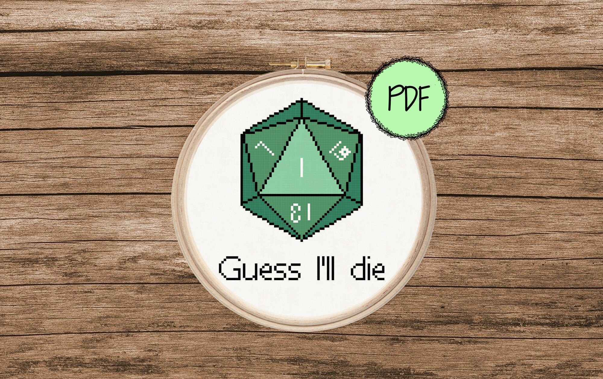 Dnd Cross Stitch Pattern | Dungeons and Dragons | Funny | D20 | Guess I ...
