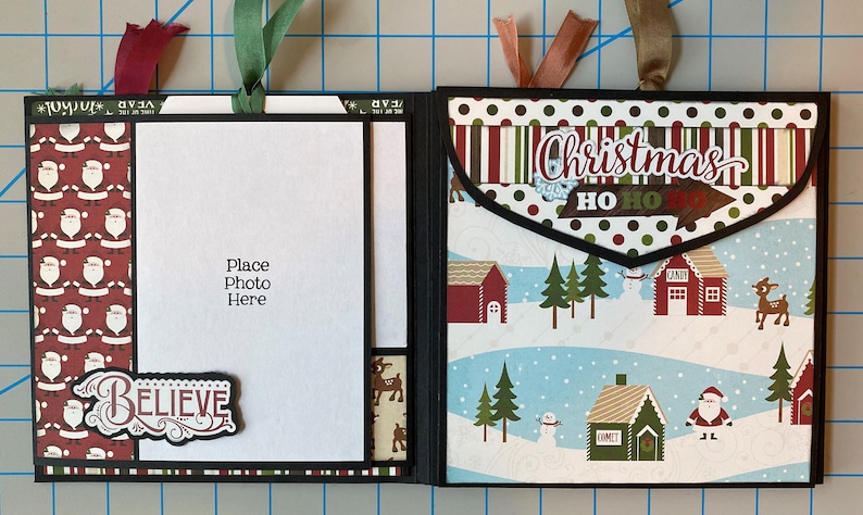 2 Sided Mini Album Tutorial Scrapbooking Tutorial Christmas Scrapbook Mini Album Tutorial image 7