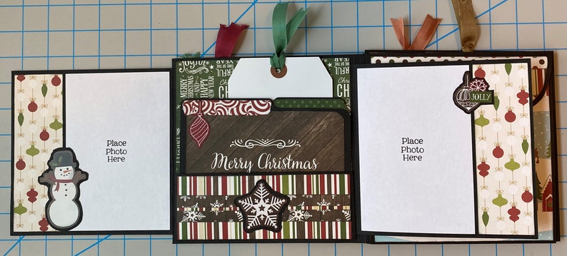 2 Sided Mini Album Tutorial Scrapbooking Tutorial Christmas Scrapbook Mini Album Tutorial image 9