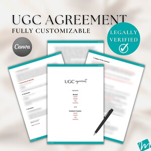 UGC Contract Deutsch | Agreement for User Generated Content Creator & Social Media Influencer | UGC Template | UGC Creator | Canvas template