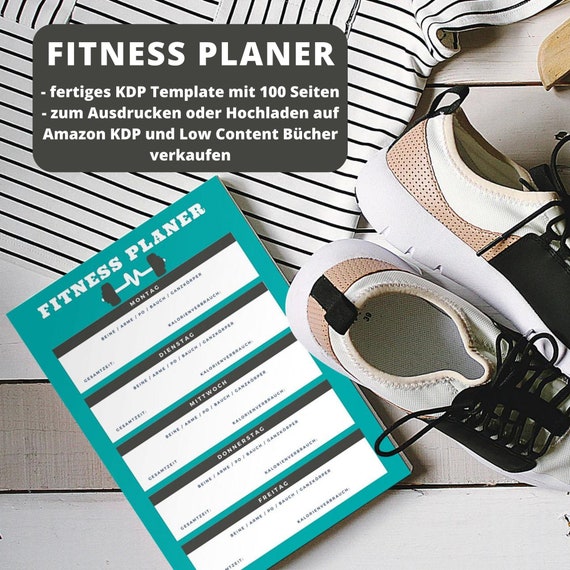 Fitness Planer Kdp Template In Deutsch 100 Seiten Din Etsy