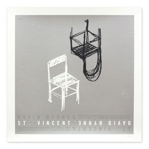 David Byrne & St. Vincent — Screenprinted Gig Poster (15&quot;x15&quot;)