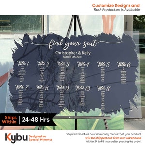 Acrylic seating chart, find your seat sign, Custom seating chart, wedding seating sign