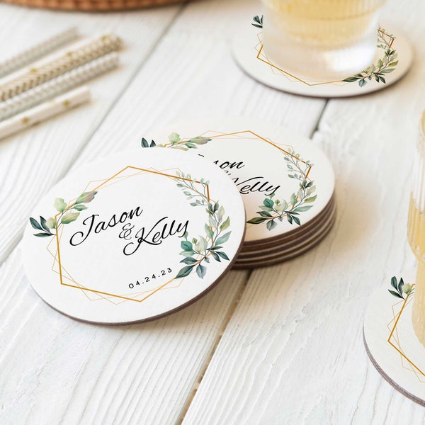 Custom Coasters, round paper coasters, add a special touch with our wedding coasters, shower coasters, personalized coasters