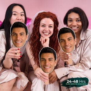 Head on a Stick, Custom Face Fans with Handles, Handheld Fan, Custom Fans, Bachelorette Fans, Big Large Face