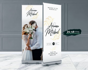 Wedding Roll Up Banner gold, black and elegant