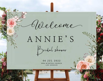 Custom Acrylic, Wedding Welcome Sign, Custom Acrylic Sign, Back Painted Acrylic, Bridal Shower Sign, acrylic with flowers