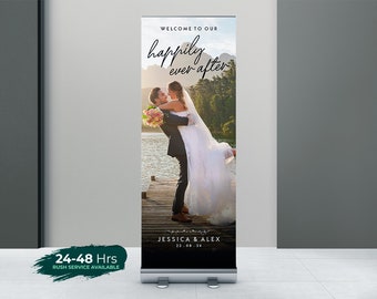 Wedding Retractable Banner Welcome Happily Ever After