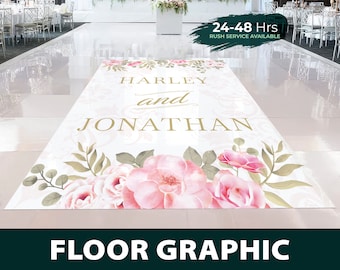 Floor Decal, customize your own floor sticker to match your theme. Perfect for Weddings and Parties.