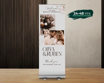 Wedding Retractable Banner Welcome Old Pink