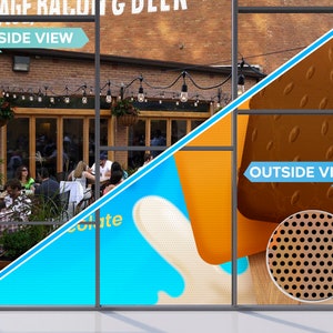 Perforated vinyl, One Way Vision, Window Adhesive Vinyl