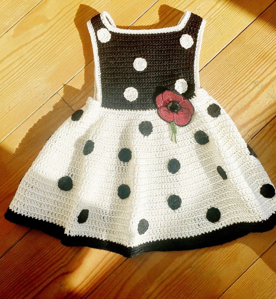 Polka Dot Dress Toddler Dress Baby Girl Dress Black and White Dress Tutu Dress Girl Dress Polkadot Dress for Girls Girly Dress Dress