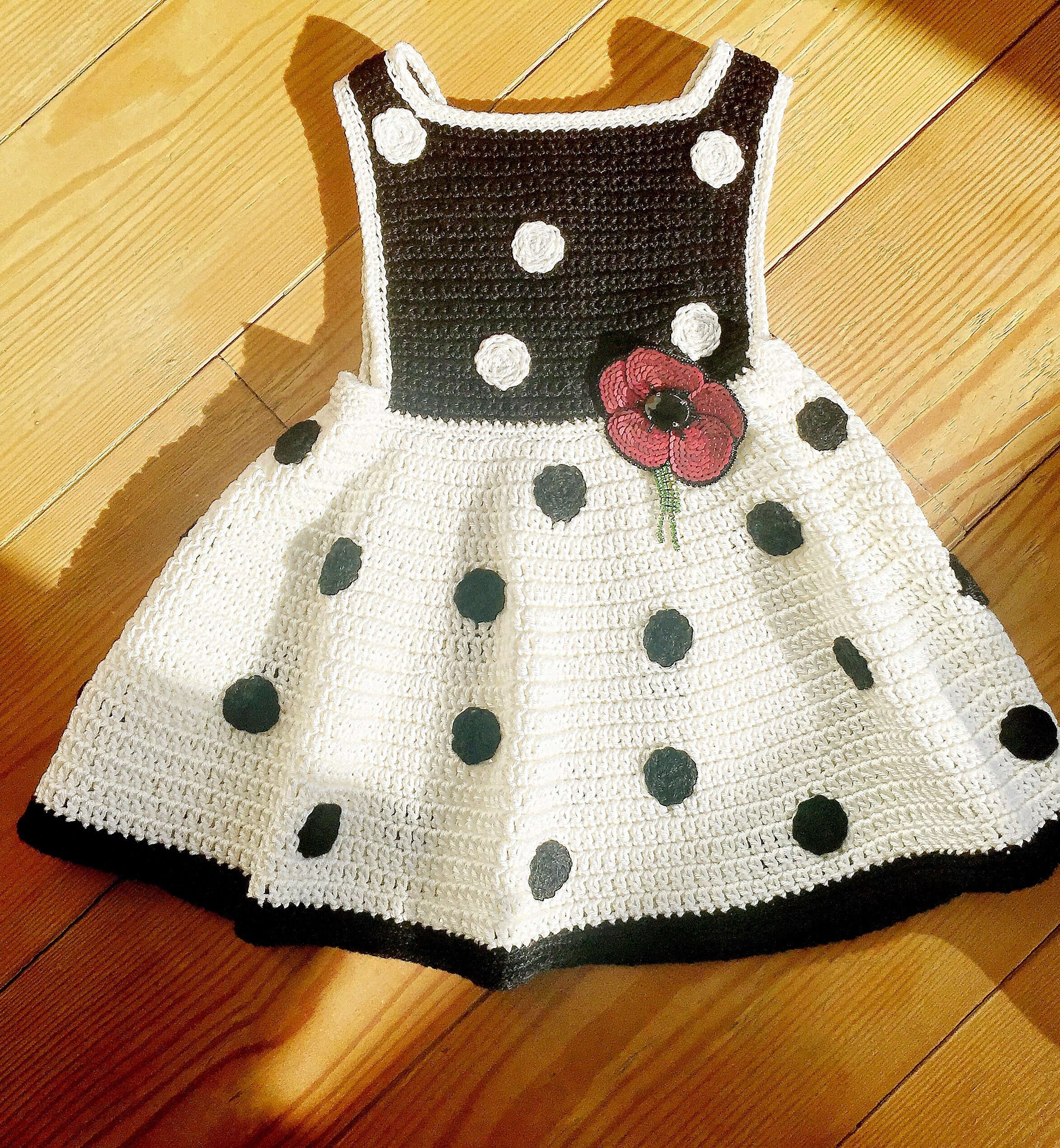 Girls black polka dot dress sale