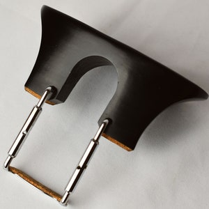 1/2 Size Extra High Chinrest - Flesch Flat Model in Ebony - 44mm