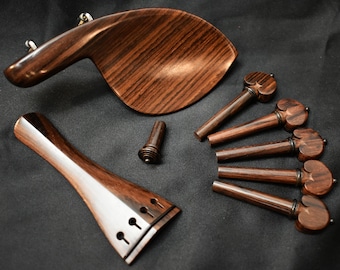 Handmade Deluxe Violin Parts Set in Indian Rosewood decorated with Ceylonese Ebony