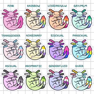 Axolotls + Pride-olotls | Sticker Collection