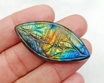 Carved Labradorite cabochon gemstone marquise Shape Labradorite stone, labradorite figure