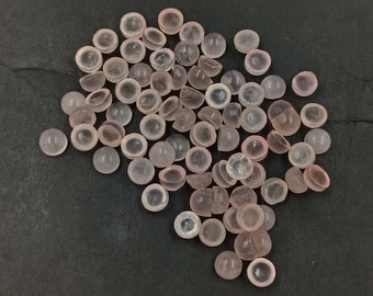 Natural Rose Quartz Round Shape flatback cabochons, Pink Quartz Loose Gemstone For Jewelry Making, Pink Rose Quartz Cut Calibrated size 6mm
