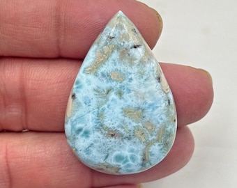 Natural Larimar Loose gemstone Cabochon for jewelry making stone 39x26x7mm