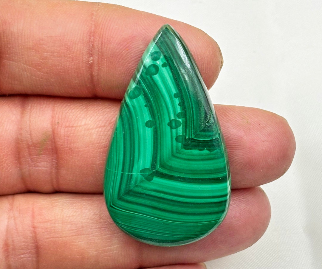 Paire De Cabochons Malachite Naturelle - Goutte - Cristallothérapie - Pierres Fines