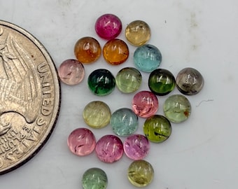20pcs Tourmaline Cabochon 5 mm round, multi Tourmaline Round Cabochon, Tourmaline Loose Gemstone, Tourmaline loose Cabochon Lot