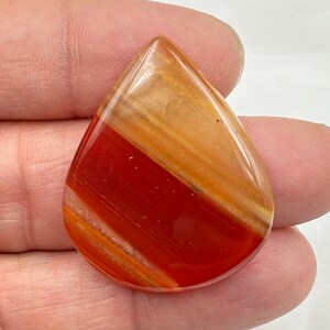 banded agate cabochon, Orange agate stone, Orange banded agate loose gemstone for jewelry making