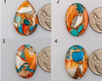 Oyster copper Turquoise,  Turquoise Gemstone, Spiny Oyster Turquoise Cabochon,  loose turquoise stone