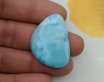 Loose Larimar, Natural Larimar Cabochon for jewelry making 34x24x7mm, 60.0 Carats