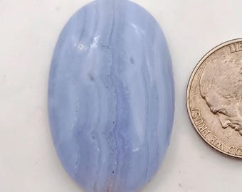 BLue lace agate, Blue Lace agate Cabochon, Natural Blue Lace Agate gemstone, Loose Blue lace agate stone Oval Shape cabochon 35x21x6mm