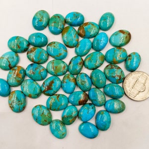 10 Pieces Blue Mohave Turquoise  Oval Shape Loose Smooth Polished Gemstone, Blue Mohave Turquoise Oval 14x10mm, 12x16 mm